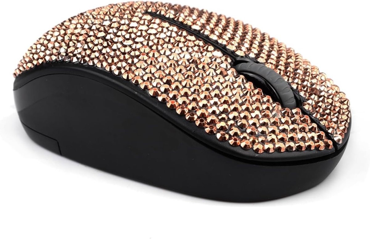 Rhinestone Wireless Mouse 2.4G Crystal Diamond Rose Gold - Kwikley