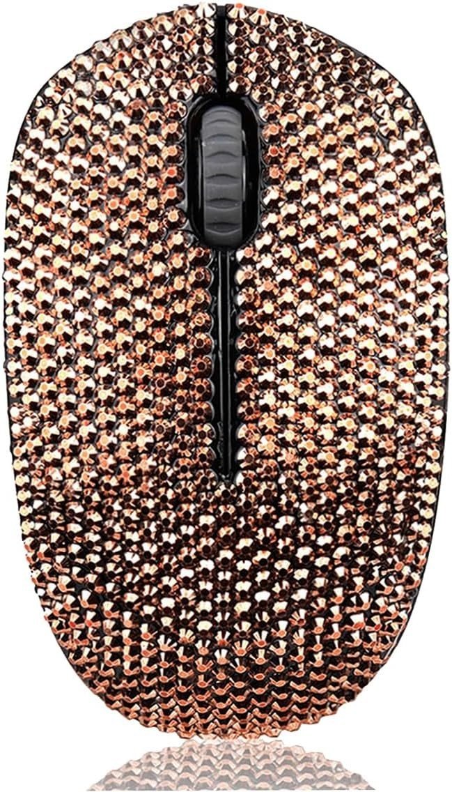Rhinestone Wireless Mouse 2.4G Crystal Diamond Rose Gold - Kwikley