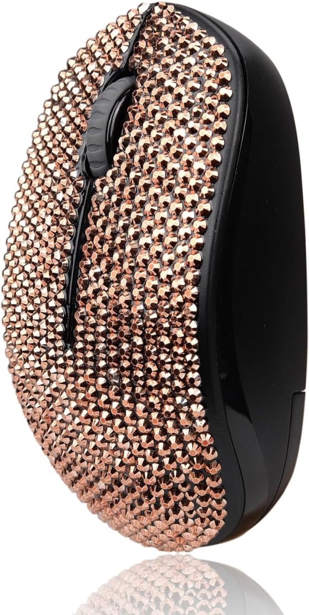 Rhinestone Wireless Mouse 2.4G Crystal Diamond Rose Gold - Kwikley