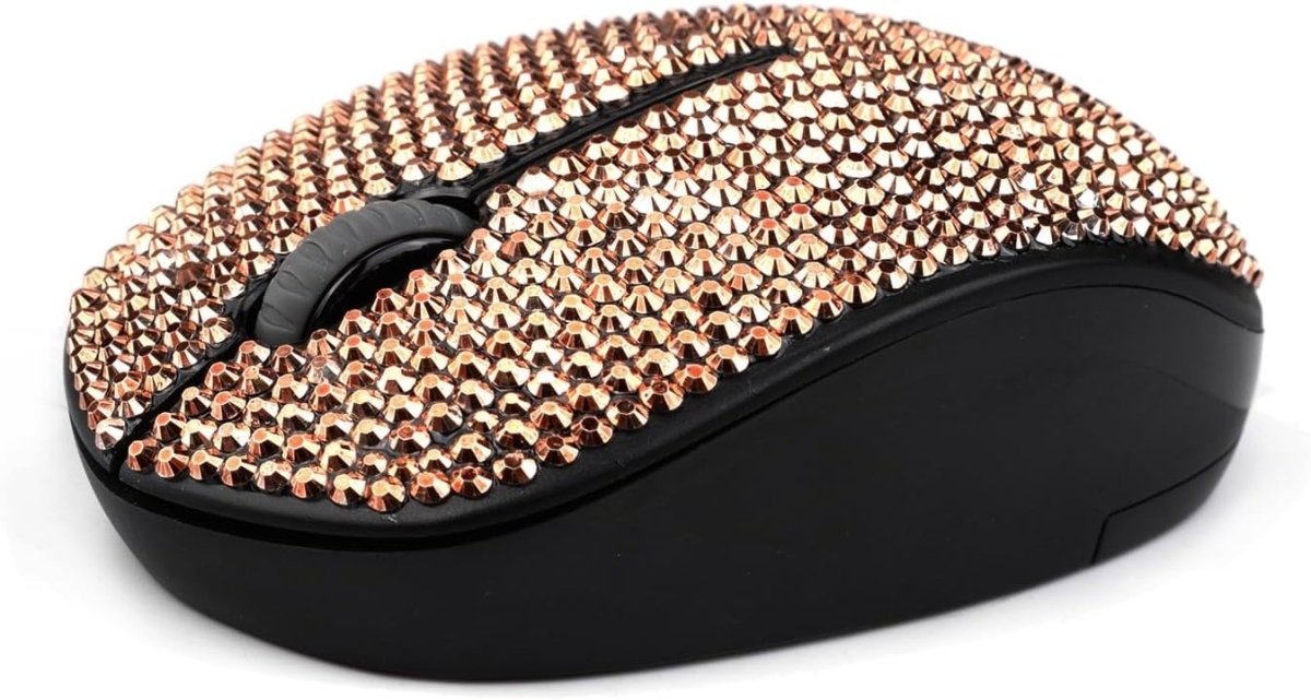Rhinestone Wireless Mouse 2.4G Crystal Diamond Rose Gold - Kwikley
