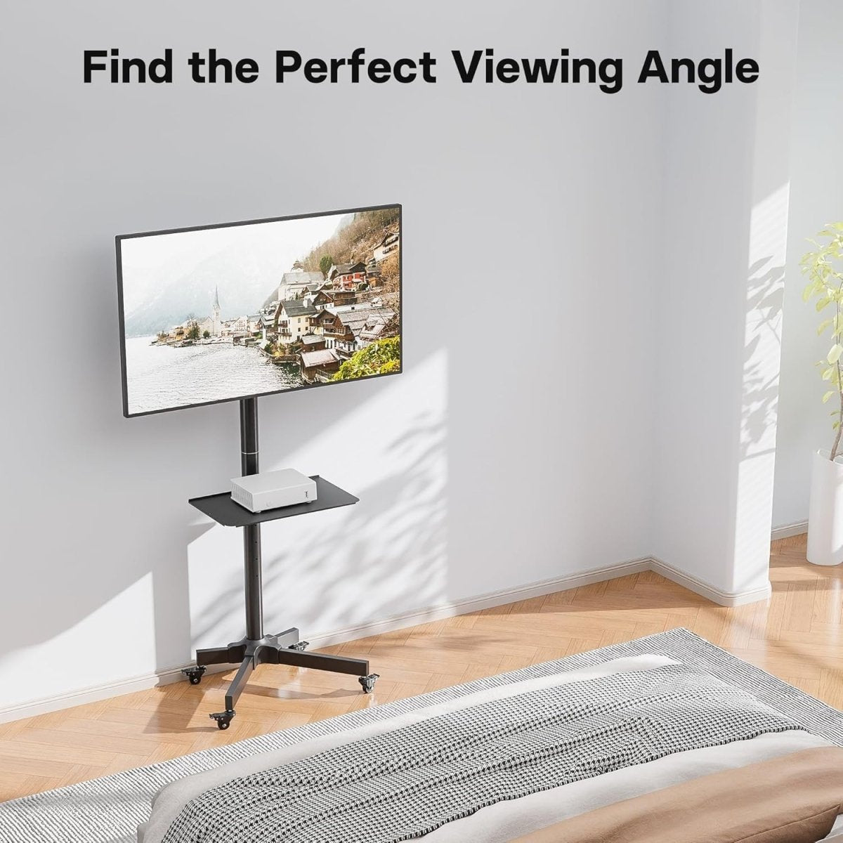 Rolling Mobile TV Stand 23-60" Tilt Height Adjustable Cart with Tray VESA 400x40 - Kwikley