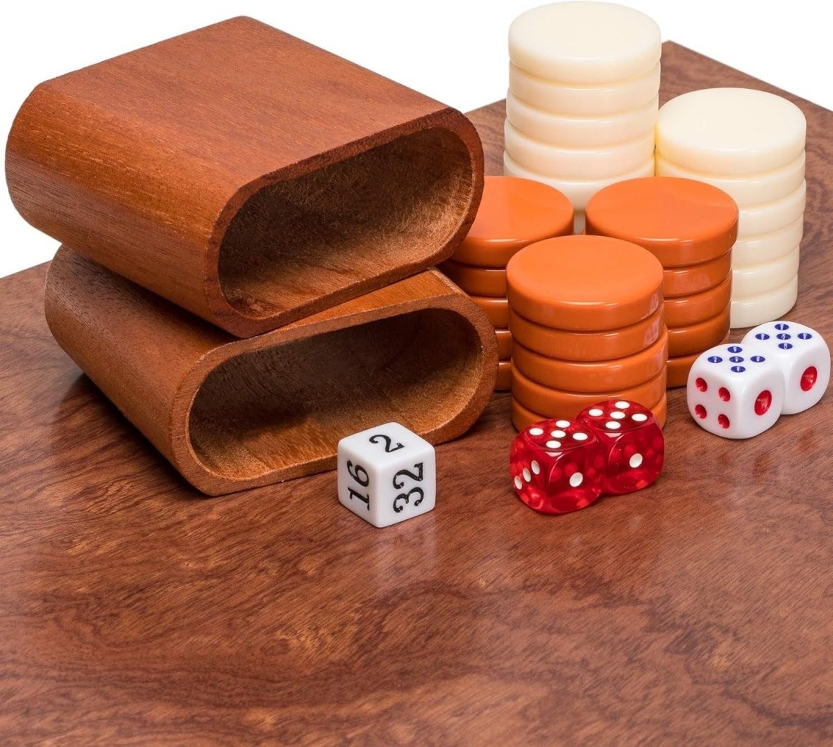 Rosewood Backgammon Set 49cm Wooden Inlaid Folding Board Luxury Game - Kwikley