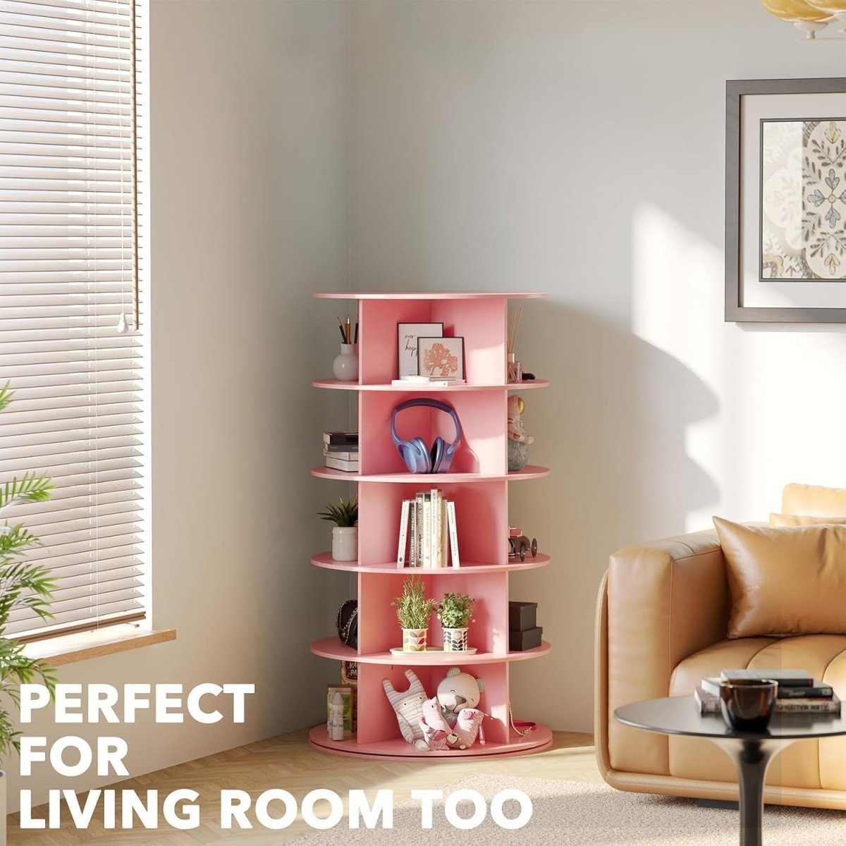 Rotating 5 - Tier Shoe Rack Organizer, Space - Saving 115cm High, Easy Assembly - Kwikley