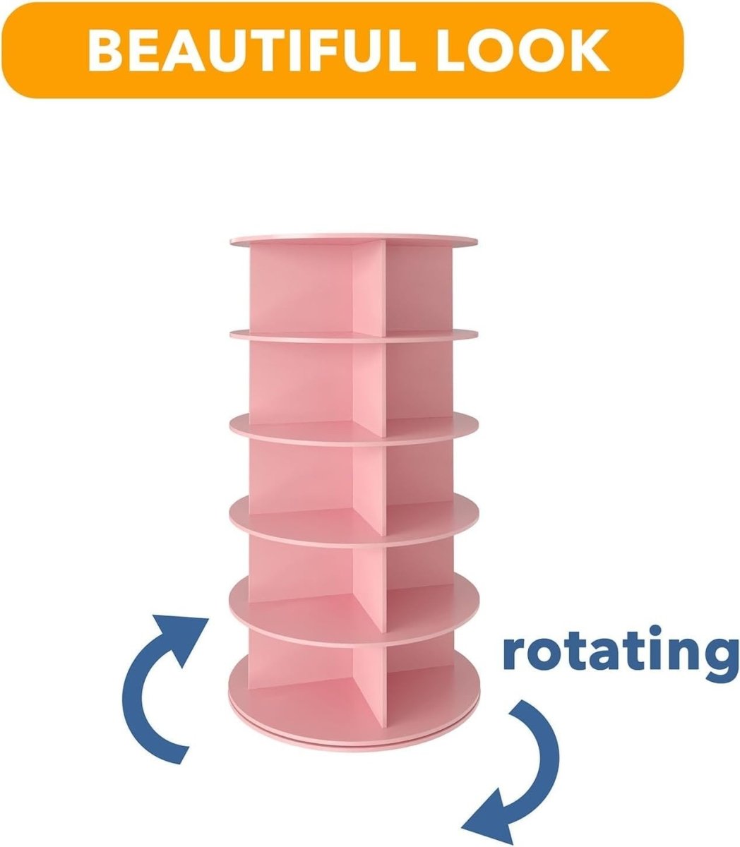 Rotating 5 - Tier Shoe Rack Organizer, Space - Saving 115cm High, Easy Assembly - Kwikley