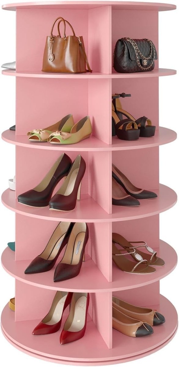 Rotating 5 - Tier Shoe Rack Organizer, Space - Saving 115cm High, Easy Assembly - Kwikley