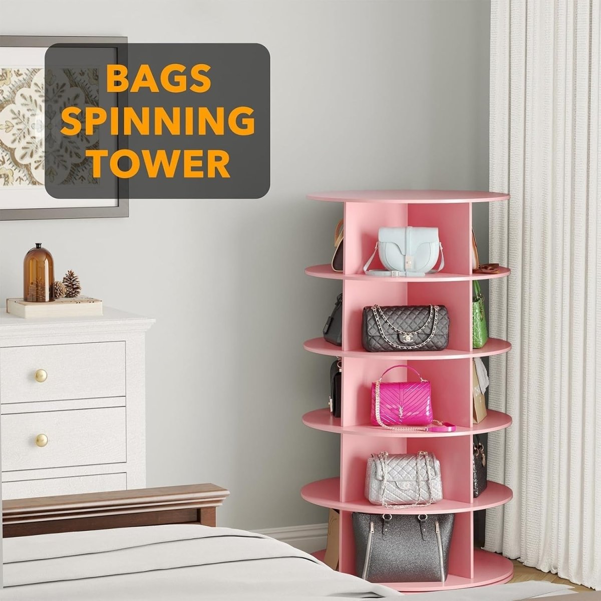 Rotating 5 - Tier Shoe Rack Organizer, Space - Saving 115cm High, Easy Assembly - Kwikley