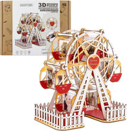 Rotating Ferris Wheel Photo Frame 3D Wooden Puzzle DIY Memory Display - Kwikley
