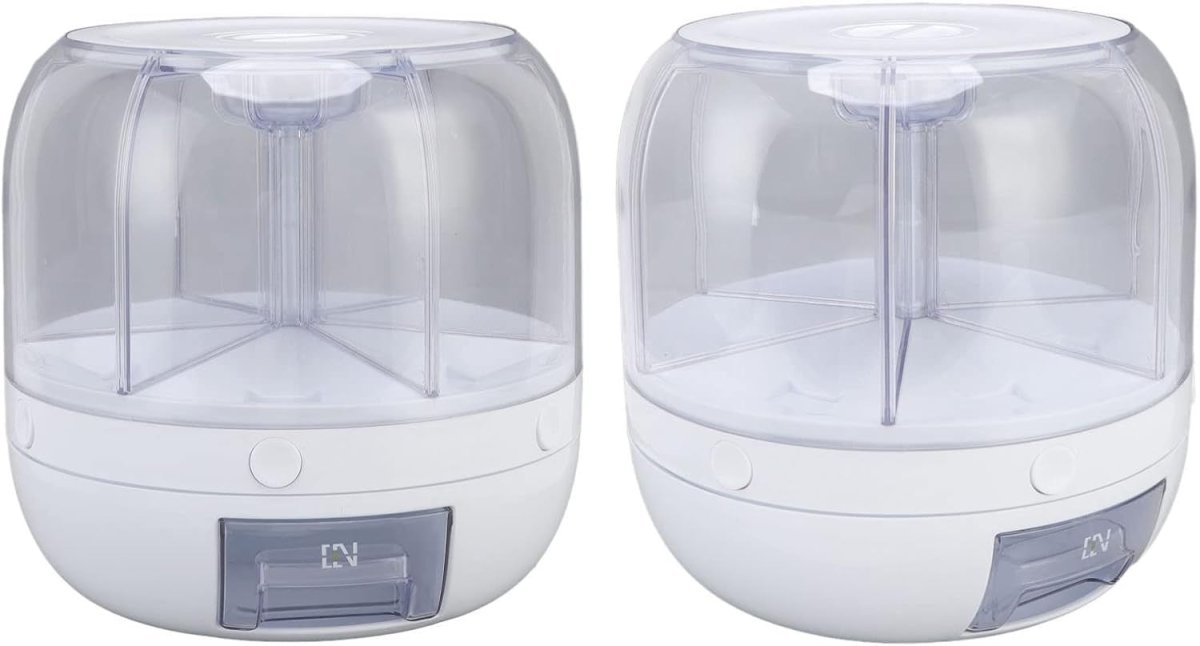 Rotating Grain Storage Container 6 Grid Rice Dispenser 5KG PP Bin - Kwikley