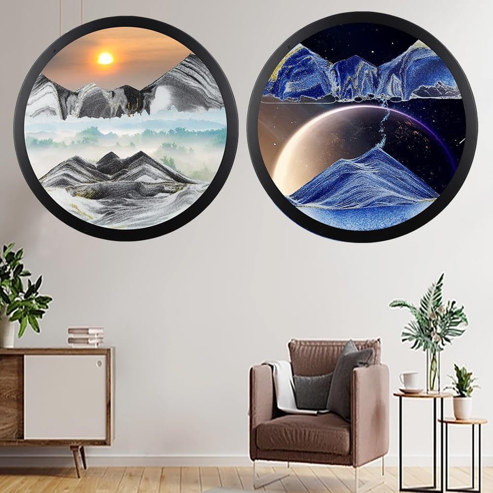 Rotating Sand Art Wall Decor 360° Liquid Motion Frame - Kwikley