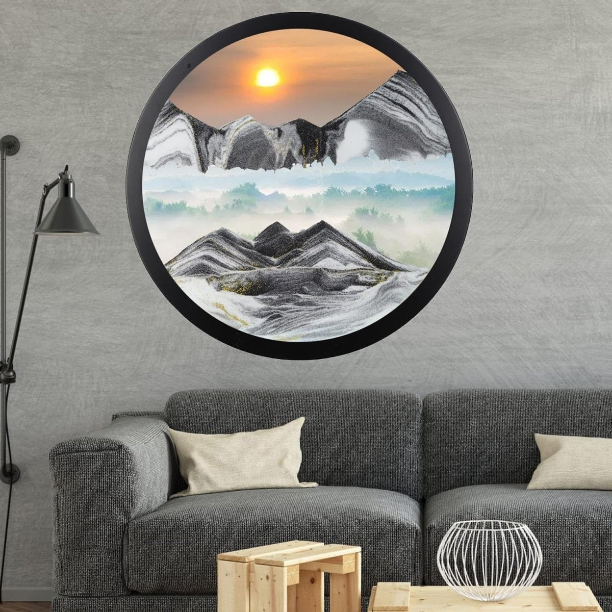 Rotating Sand Art Wall Decor 360° Liquid Motion Frame - Kwikley