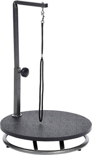 Round Dog Grooming Table Rotating Top Non Slip Surface with Grooming Arm - Kwikley