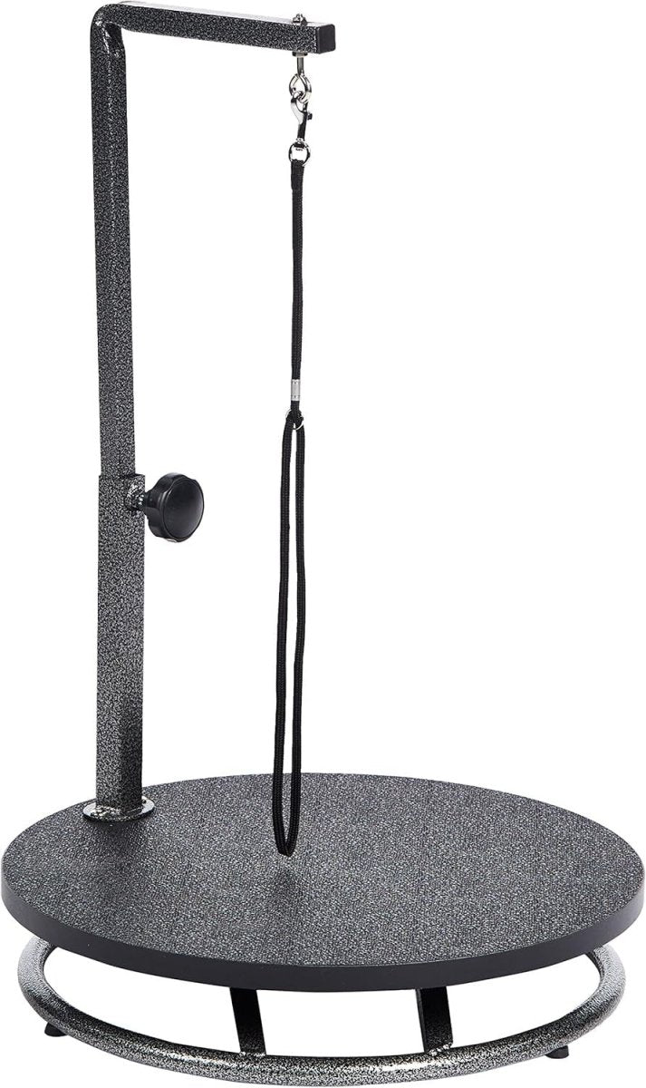 Round Dog Grooming Table Rotating Top Non Slip Surface with Grooming Arm - Kwikley