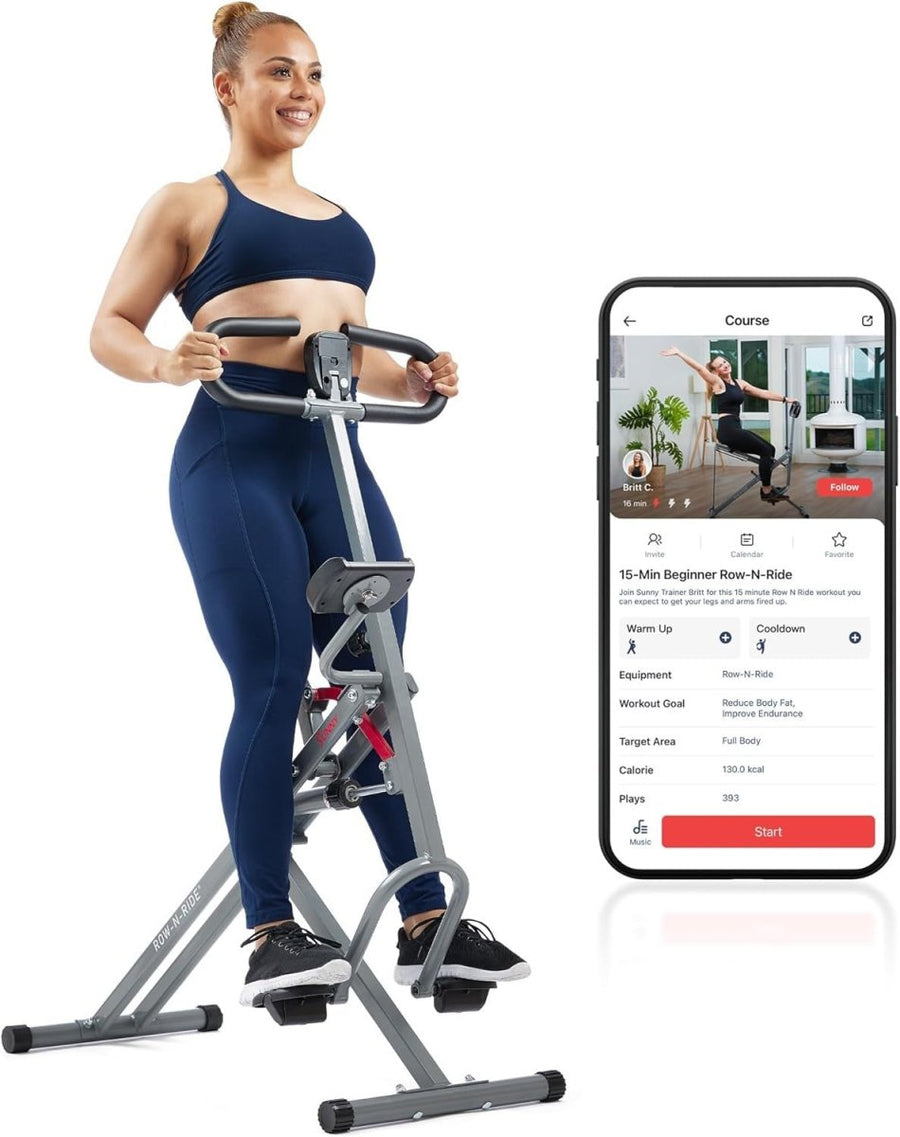 Row N Ride PRO Squat Machine Full Body Workout Cardio Home Trainer - Kwikley