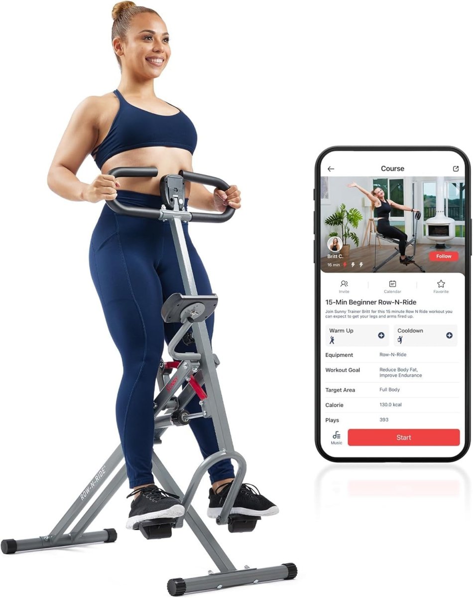 Row N Ride PRO Squat Machine Full Body Workout Cardio Home Trainer - Kwikley