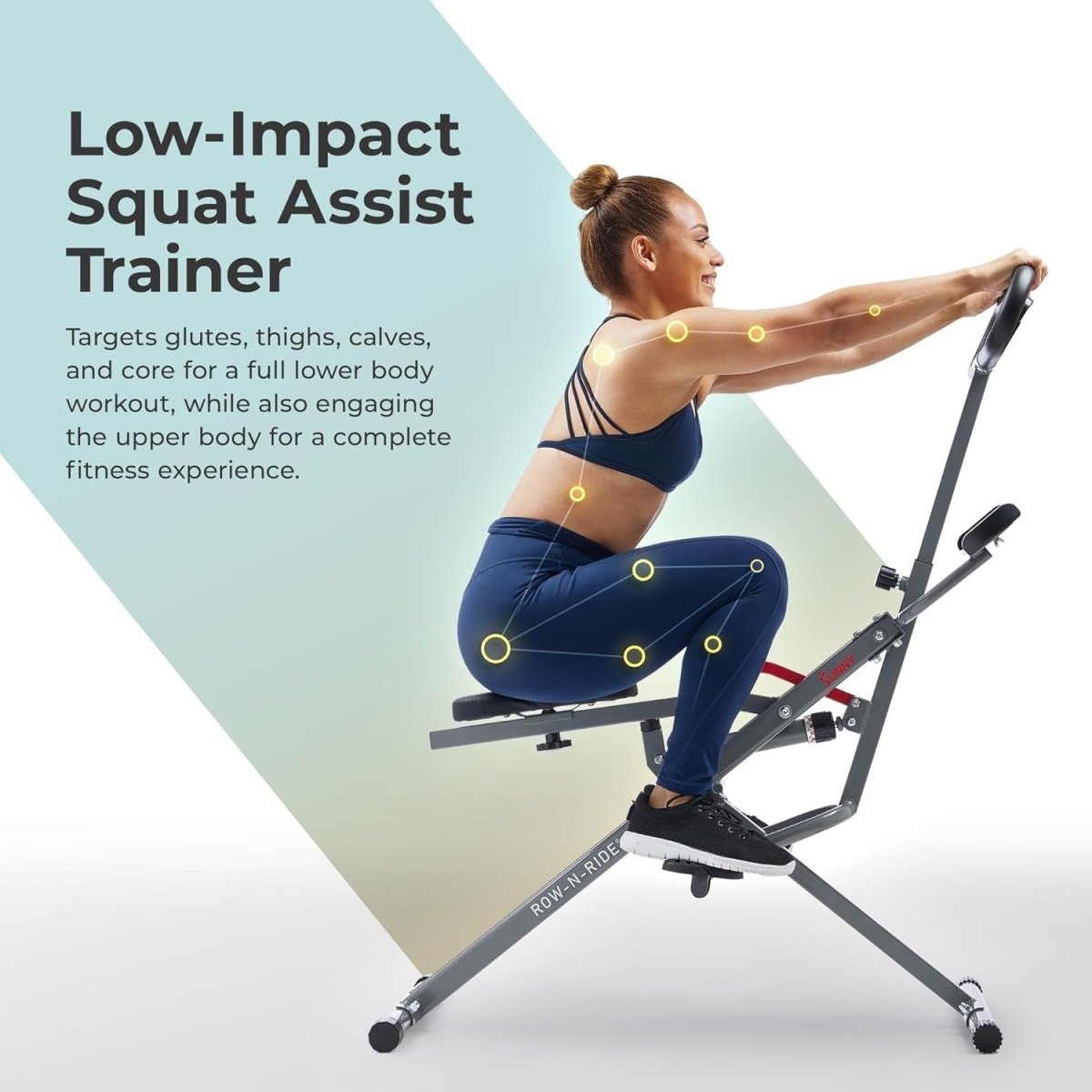 Row N Ride PRO Squat Machine Full Body Workout Cardio Home Trainer - Kwikley