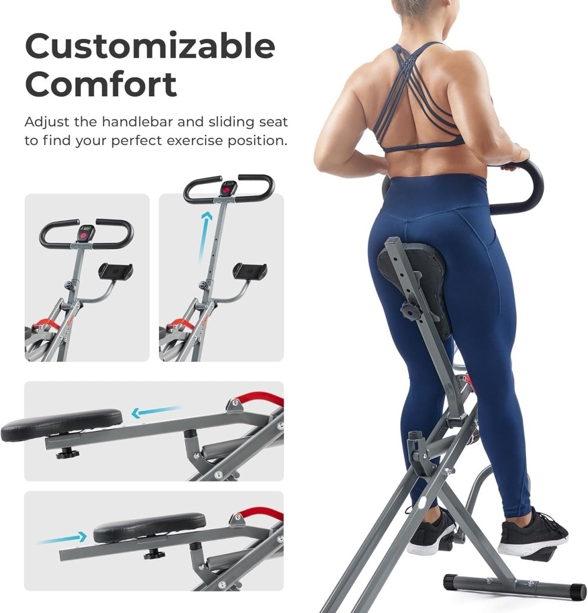 Row N Ride PRO Squat Machine Full Body Workout Cardio Home Trainer - Kwikley
