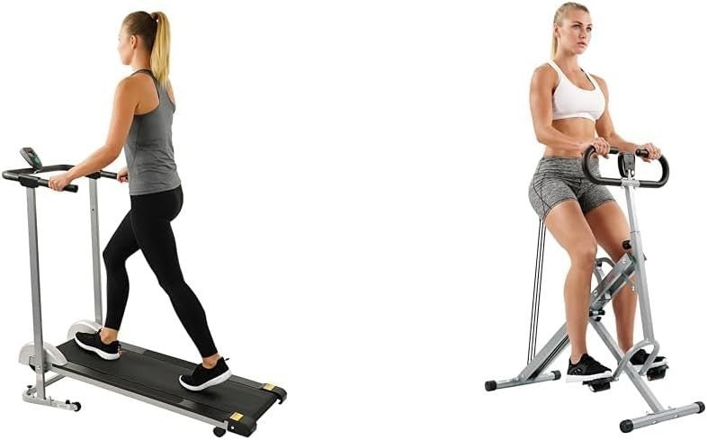 Row-N-Ride Squat Trainer + Foldable Manual Treadmill Bundle LCD - Kwikley