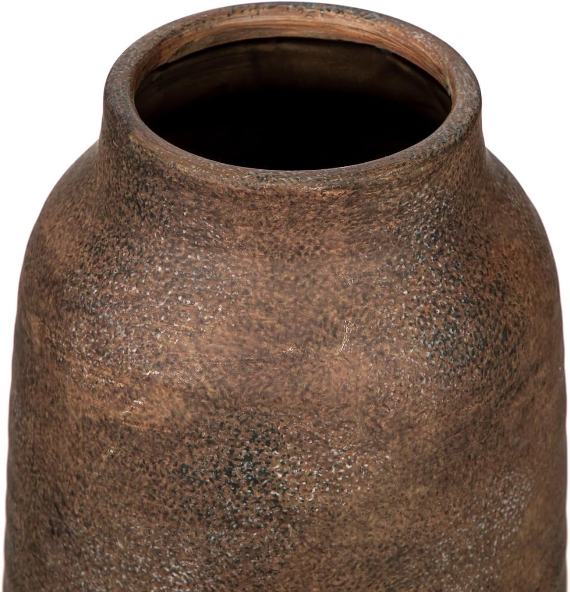 Rustic Bronze Ceramic Vase 28cm Tall Pampas Flower Holder Farmhouse Decor - Kwikley