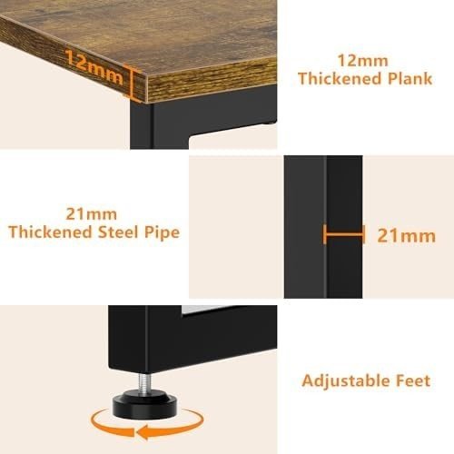 Rustic Brown 3 Tier Shoe Rack Bench with Seat Metal Frame Wooden Shelf 75x29x46 - Kwikley