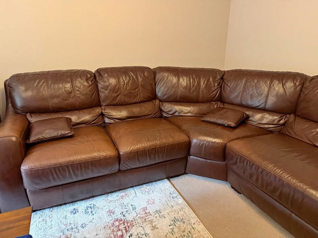 Rustic Lush Brown Leather Corner Sofa (PTP)