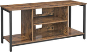 Rustic TV Stand for up to 50" TVs, Open Shelf Console, Brown and Black - Kwikley