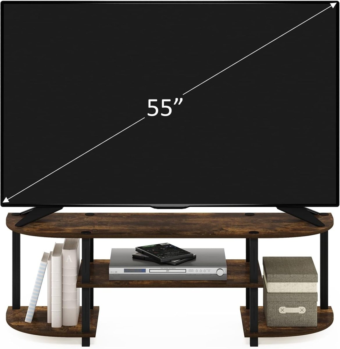 Rustic TV Stand Unit for 50" TV Wood Entertainment Console Shelf - Kwikley