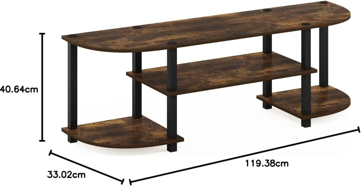 Rustic TV Stand Unit for 50" TV Wood Entertainment Console Shelf - Kwikley