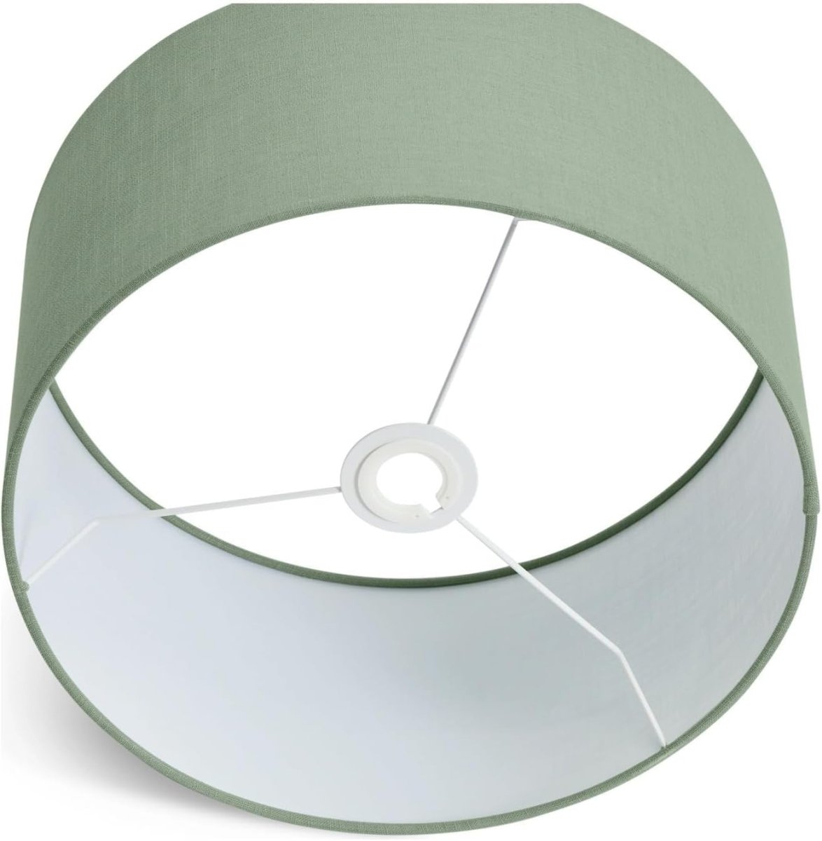 Sage Green Drum Pendant Lampshade 35cm Easy Fit Linen Ceiling Shade - Kwikley