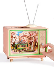 Sakura Train Music Box 3D Wooden Puzzle LED DIY Model Home Decor Gift - Kwikley
