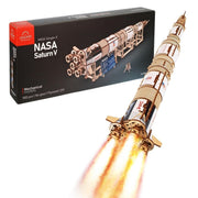 Saturn V Rocket 3D Wooden Puzzle Space Model Kit STEM DIY Build - Kwikley