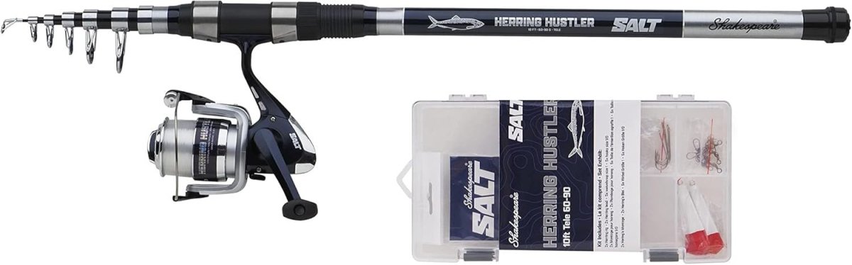 Sea Fishing Rod Reel Combo 3m 60 - 90g Tackle Box Set - Kwikley