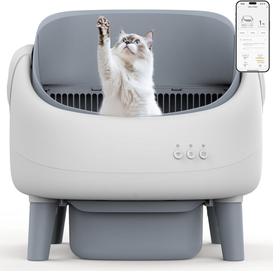 Self Cleaning Cat Litter Box App Control Open Top Auto Multi Cat - Kwikley
