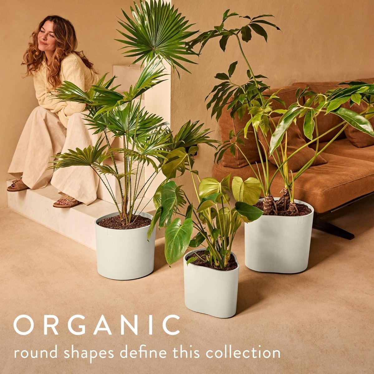 Self Watering Plant Pot 38x43cm Indoor Outdoor Recycled Plastic - Kwikley