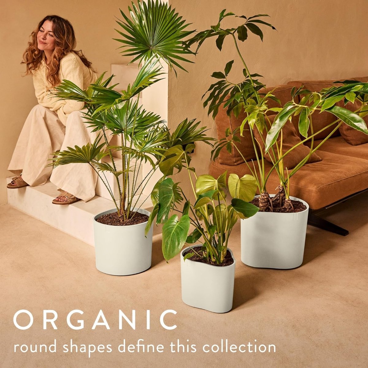 Self Watering Plant Pot 40cm Indoor Outdoor Recycled Plastic - Kwikley