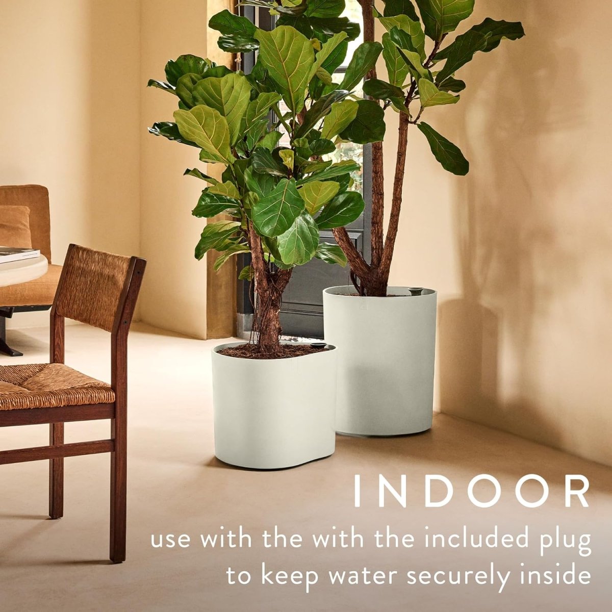 Self Watering Plant Pot 40cm Indoor Outdoor Recycled Plastic - Kwikley