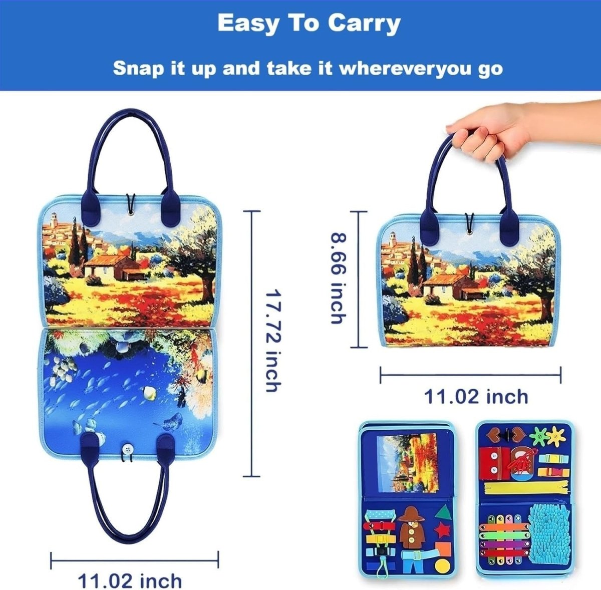 Sensory Fidget Blanket Busy Board Calming Activity Mat for Dementia & Kids - Kwikley