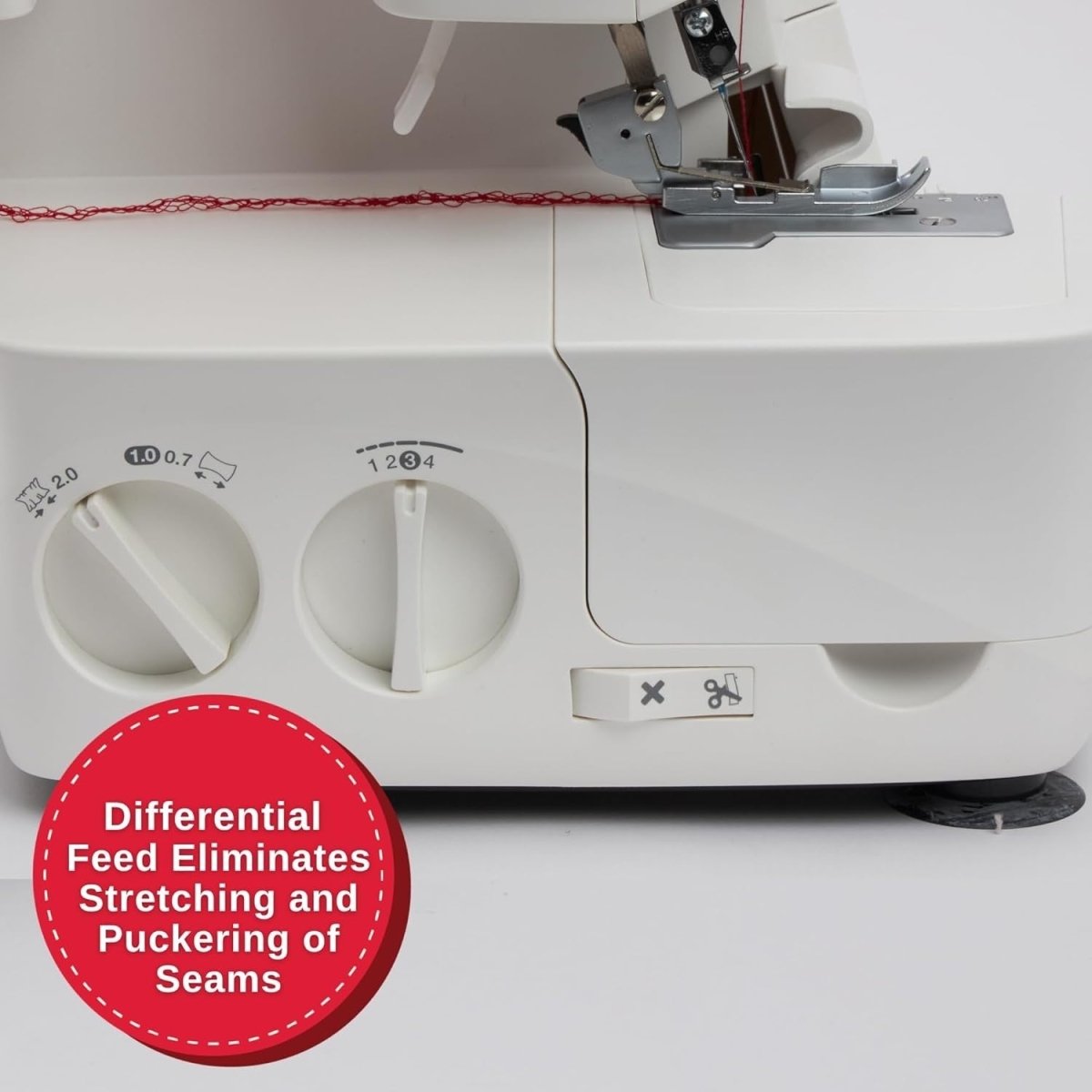 Serger Overlock Sewing Machine 2 3 4 Thread Differential Feed White - Kwikley