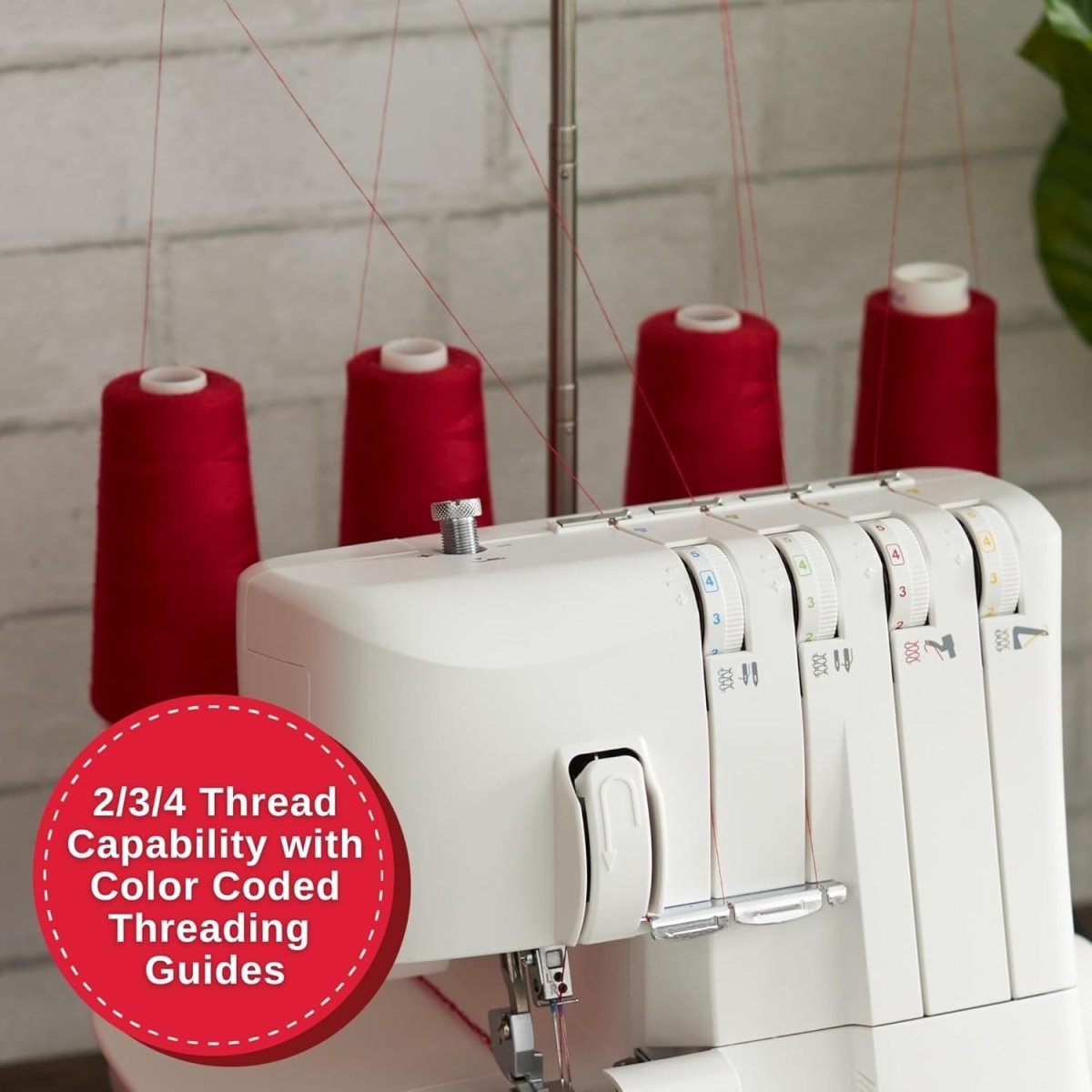 Serger Overlock Sewing Machine 2 3 4 Thread Differential Feed White - Kwikley