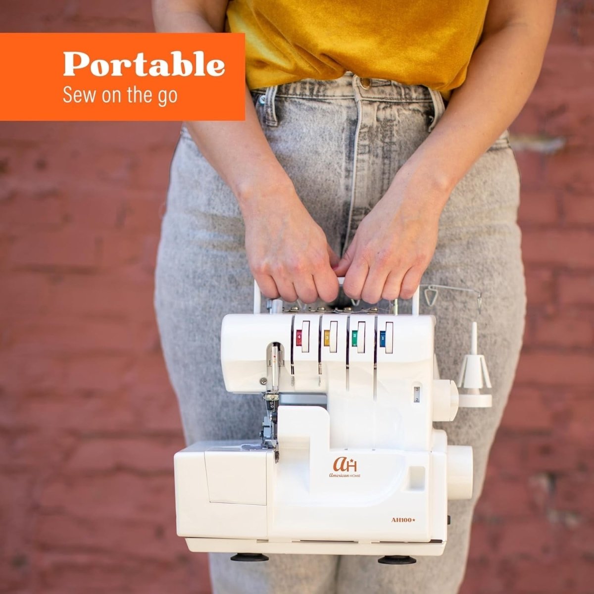 Serger Sewing Machine 4 3 2 Thread Differential Feed Free Arm Portable - Kwikley