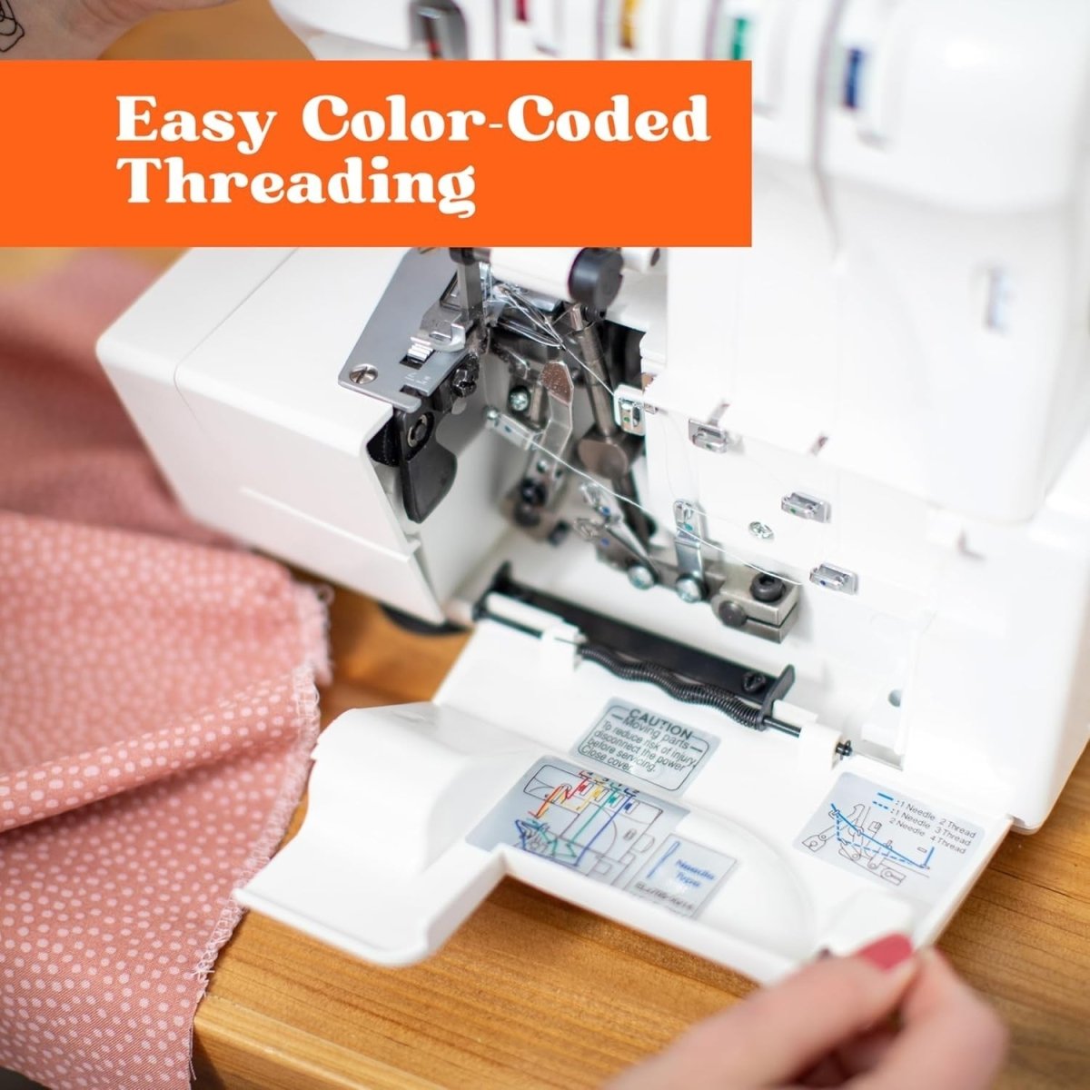 Serger Sewing Machine 4 3 2 Thread Differential Feed Free Arm Portable - Kwikley