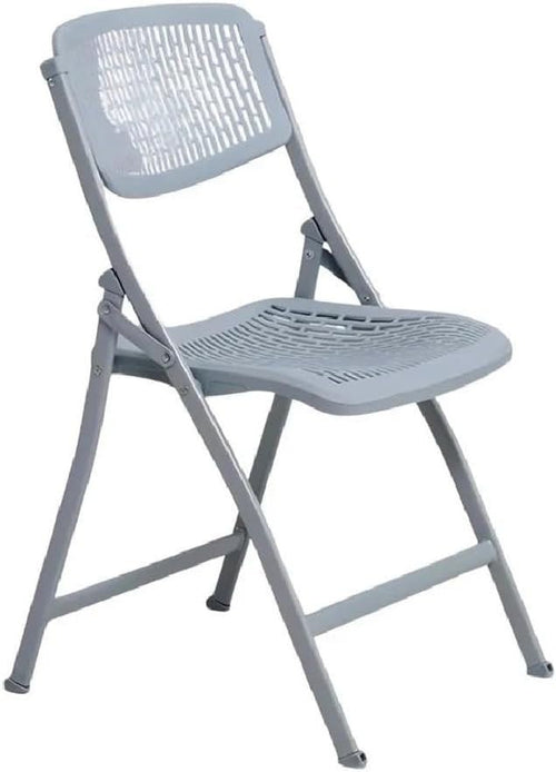 Set of 2 Folding Garden Chairs Lightweight Rattan Effect Patio Balcony Grey - Kwikley