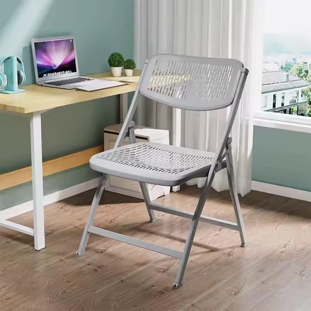 Set of 2 Folding Garden Chairs Lightweight Rattan Effect Patio Balcony Grey - Kwikley