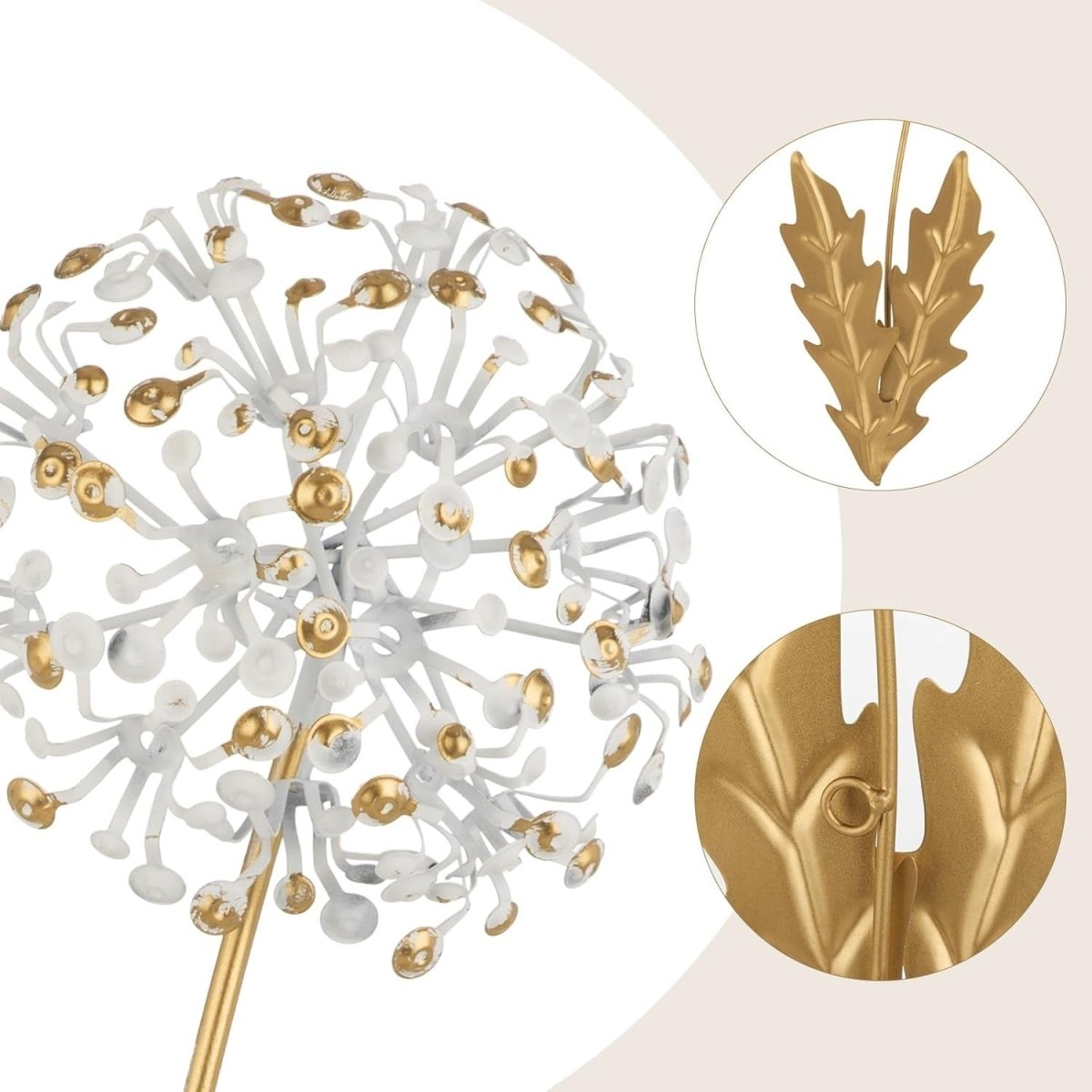 Set of 2 Gold Metal Hydrangea Wall Art 13" 3D Floral Decor - Kwikley