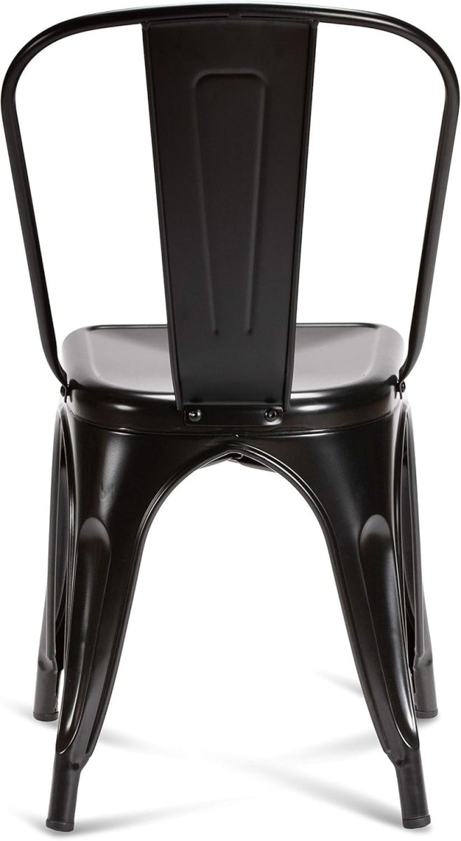 Set of 2 Industrial Metal Dining Chairs Stackable Retro Kitchen Bistro - Kwikley