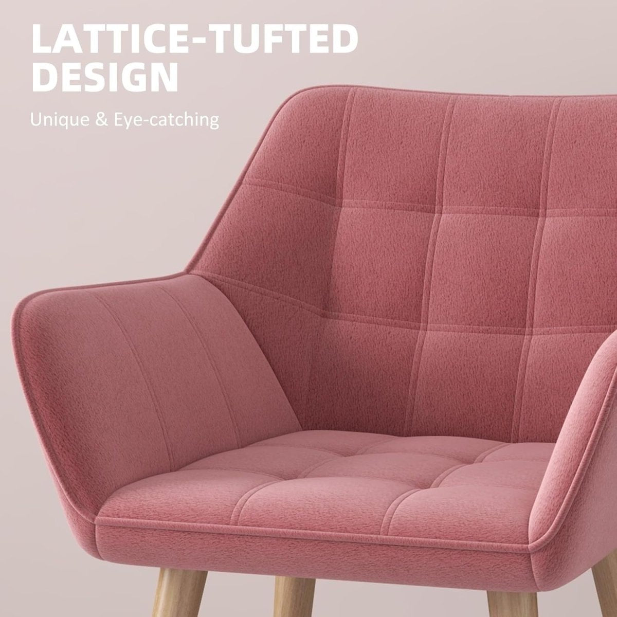 Set of 2 Pink Velvet Armchairs Wide Arm Accent Chairs Modern Lounge Seats - Kwikley