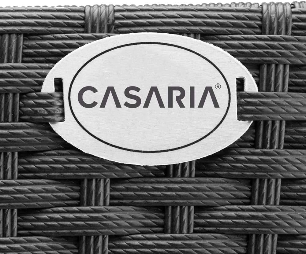 Set of 2 Rattan Balcony Planters 60cm Hanging Window Box Black - Kwikley