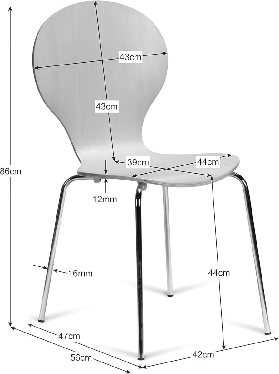 Set of 2 Stackable Dining Chairs Chrome Metal Keeler Style Black - Kwikley