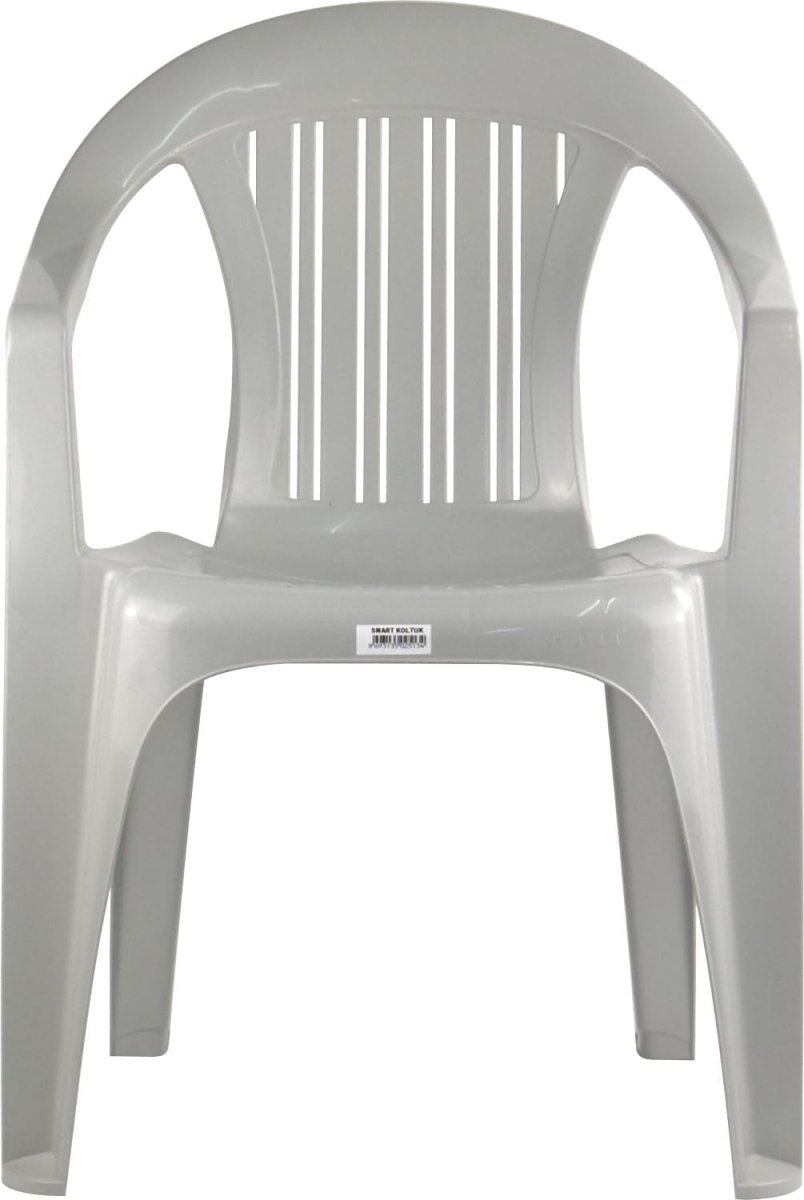 Set of 2 Stackable Plastic Garden Chairs Grey Indoor Outdoor Patio - Kwikley
