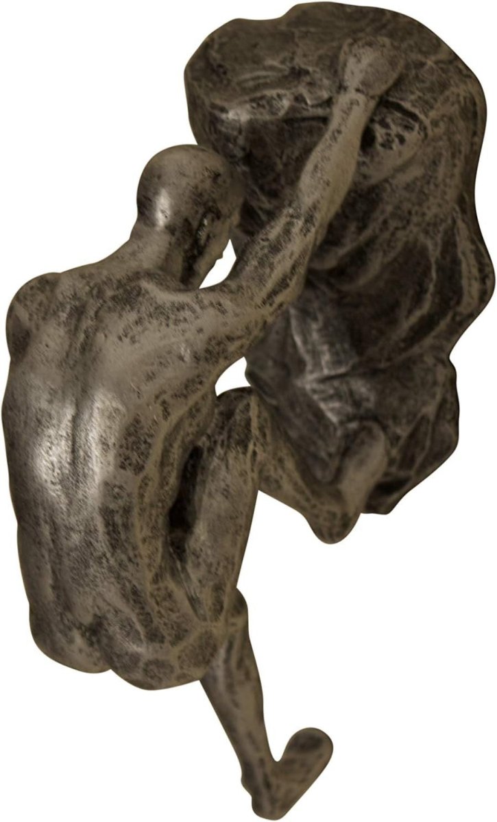 Set of 3 Climbing Man Wall Sculptures Bronze Resin Art - Kwikley
