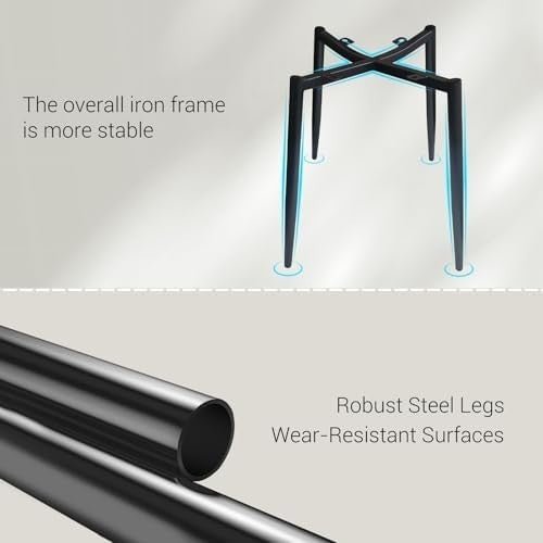 Set of 4 Faux Suede Dining Chairs Metal Legs Upholstered Beige - Kwikley